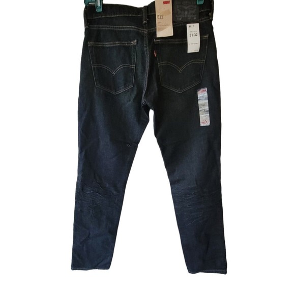 Levi's 511 Slim Fit Stretch Slight Taper Jeans Size 31x32 - Picture 3 of 6
